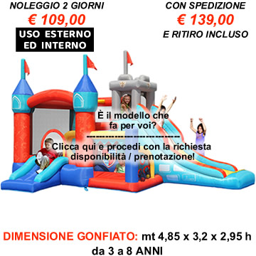 Noleggio Gonfiabile Medioevo 12 Giochi in 1 con scivolo gonfiabile medie-grandi dimensioni