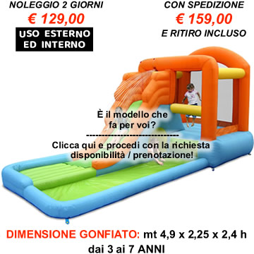 Affitto-Noleggio New Castello Gonfiabile acquatico con salterello