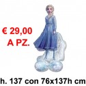 Kit maxi palloncino fai da te ad aria Elsa di Frozen con basetta e con istruzioni