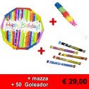 Kit Pignatta Happy Birthday diam. 32 cm + mazza + 50 caramelle Goleador imbustate ad eu 29,00